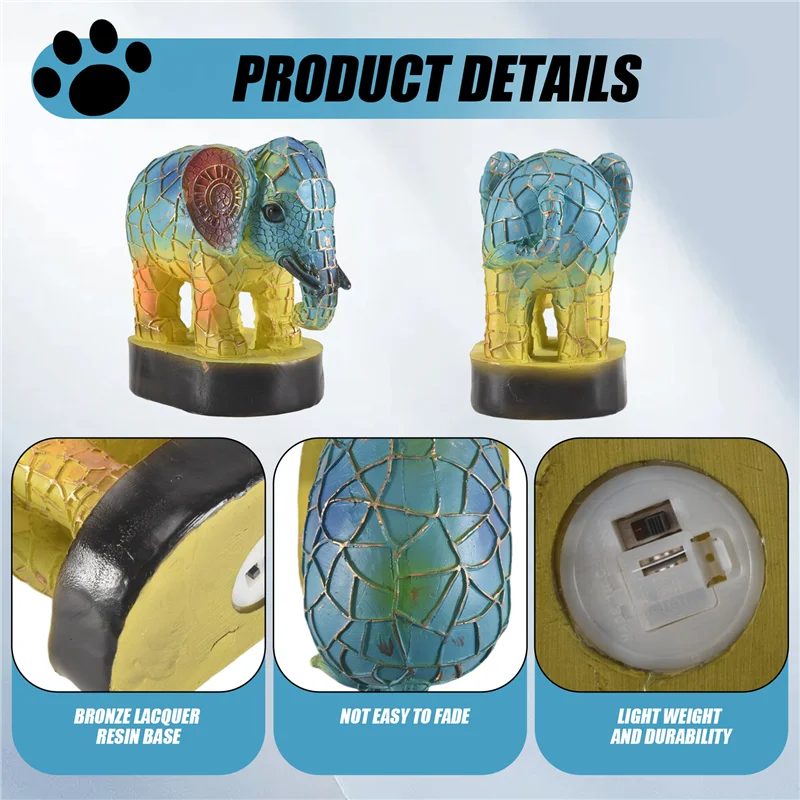 A21Q -Animal Table Lamp Dyed Resin Elephant Lamp Desktop Night Light Table Night Light,3D Stained Animal Night Light Lamp
A21Q -Animal Table Lamp Dyed Resin Elephant Lamp Desktop Night Light Table Night Light,3D Stained Animal Night Light Lamp
