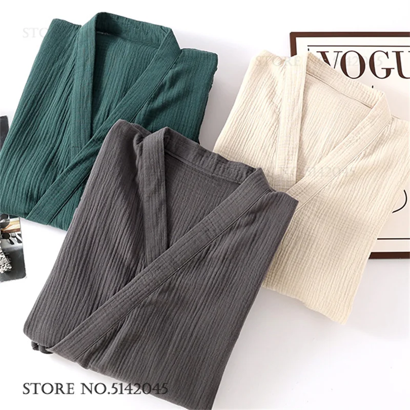 100% Cotton Gauze Men's Robe Sleepwear Japanese Style Kimono Gown Yukata Bathrobe Loose Casual Nightwear Homewear Loungewear
100% Cotton Gauze Men's Robe Sleepwear Japanese Style Kimono Gown Yukata Bathrobe Loose Casual Nightwear Homewear Loungewear