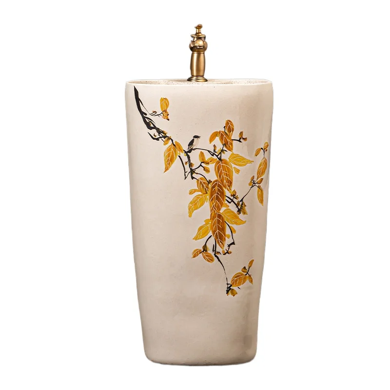 Ceramic column washbasin household integrated floor-standing basin balcony washbasin
Ceramic column washbasin household integrated floor-standing basin balcony washbasin