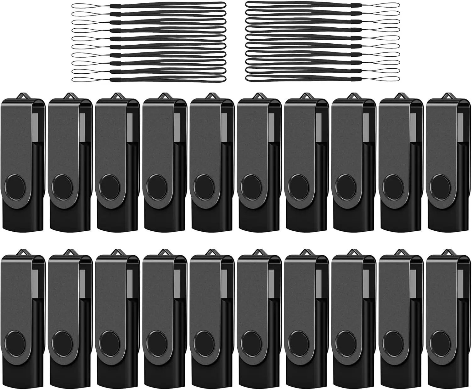 20 Pack 16GB USB Flash Drive, Bulk USB 2.0 Thumb Drive Swivel Memory Stick for Storage and Backup, Black
20 Pack 16GB USB Flash Drive, Bulk USB 2.0 Thumb Drive Swivel Memory Stick for Storage and Backup, Black