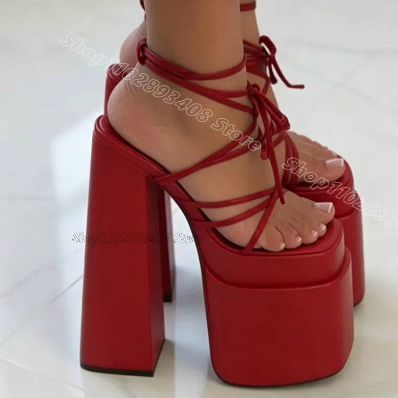 Red Chunky Heels High Platform Sandals Solid Leather Ankle Strap Summer Design Women Casual Party Sandals Zapatos Para Mujere
Red Chunky Heels High Platform Sandals Solid Leather Ankle Strap Summer Design Women Casual Party Sandals Zapatos Para Mujere