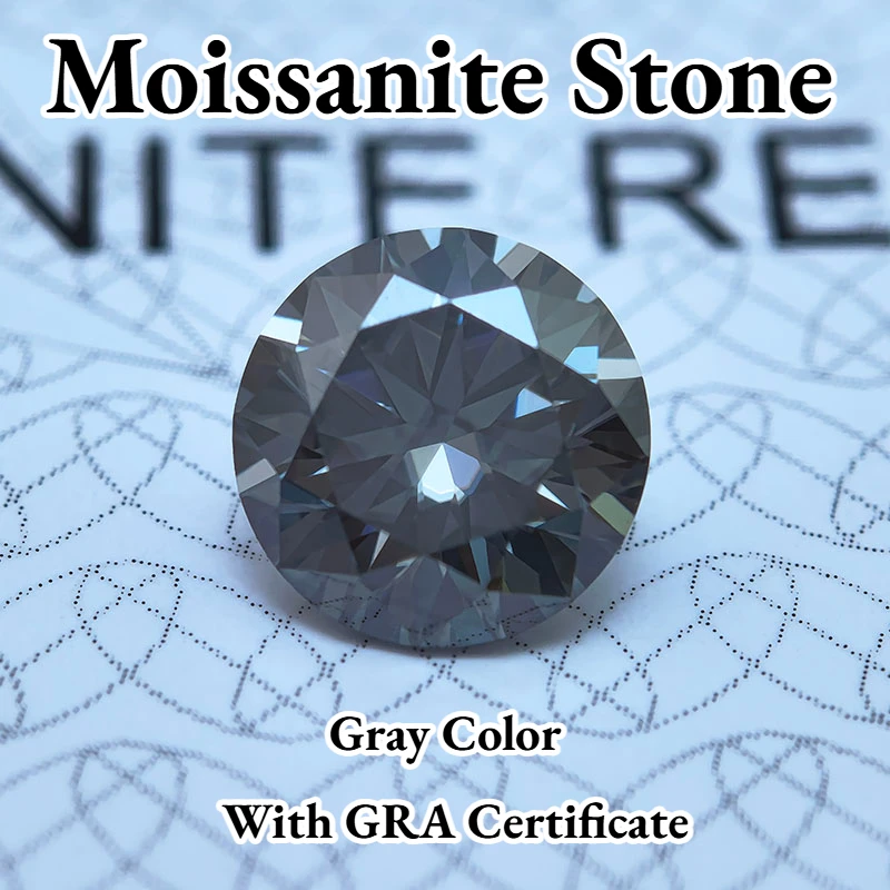 Moissanite Stone Lab Growth Gemstone Gray Color Round Cut Test Passed For Diy Jewelry Making Comes With GRA Certificate
Moissanite Stone Lab Growth Gemstone Gray Color Round Cut Test Passed For Diy Jewelry Making Comes With GRA Certificate