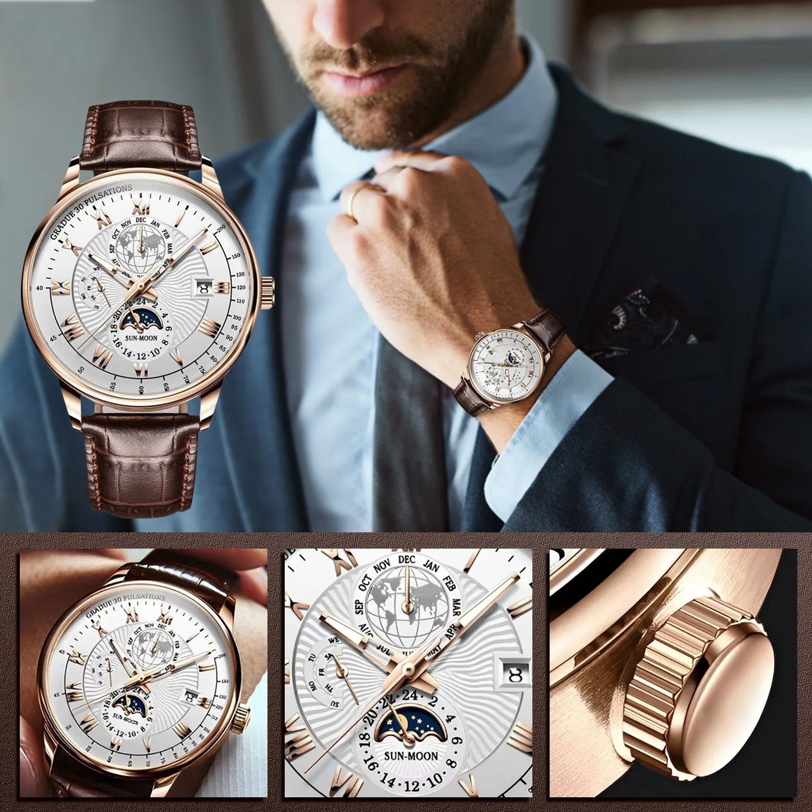 2025 Men Watch Fashion Top Luxury Sport Men'S Wristwatch Leather Date Quartz Watches Man Casual Clock Non Mechanical Watches
2025 Men Watch Fashion Top Luxury Sport Men'S Wristwatch Leather Date Quartz Watches Man Casual Clock Non Mechanical Watches