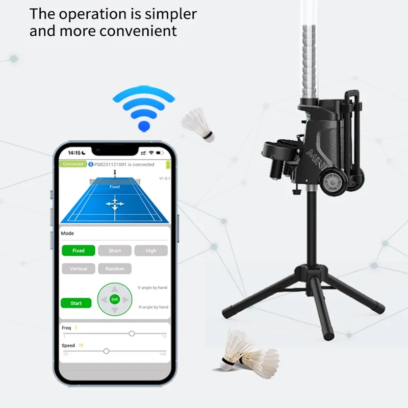 ZJW STLF High Quality Customization Hot Popular PB-MINI Automatic Badminton Ball Machine Training Equipment with App Remote Cont
ZJW STLF High Quality Customization Hot Popular PB-MINI Automatic Badminton Ball Machine Training Equipment with App Remote Cont