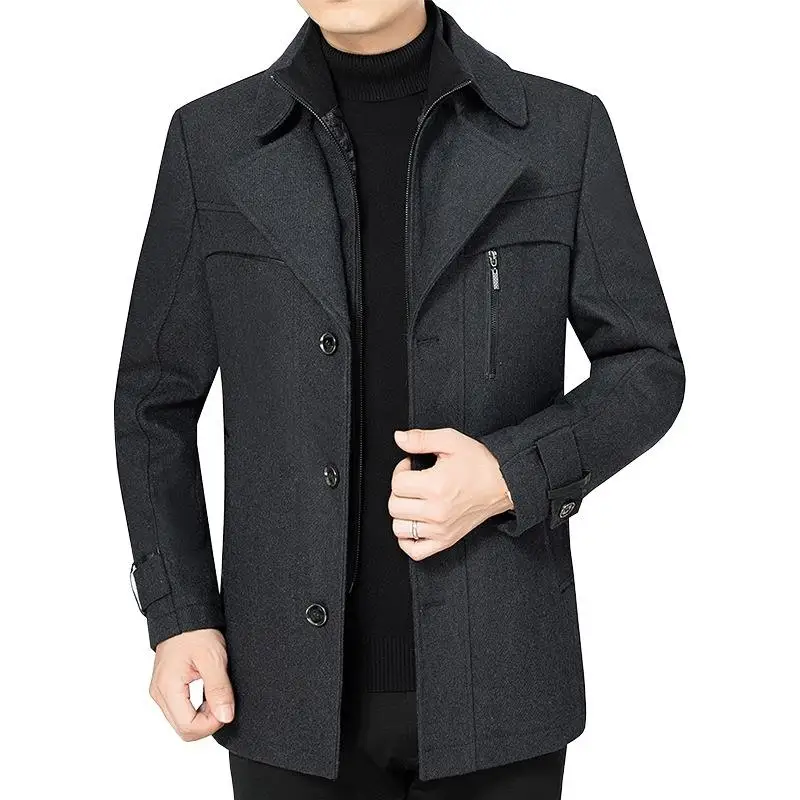 Autumn Winter Woolen Coat Middle-Aged Men's Mid-Length Men's Woolen Coat Jacket Dad's Clothes Slim Fit Zipper Decorated Thick...
Autumn Winter Woolen Coat Middle-Aged Men's Mid-Length Men's Woolen Coat Jacket Dad's Clothes Slim Fit Zipper Decorated Thick...