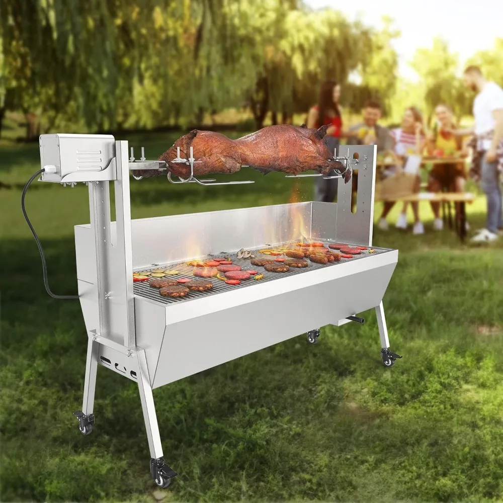 46" Outdoor Electric Rotisserie Grill Kit Height Adjustable Spit Roaster Stand
46" Outdoor Electric Rotisserie Grill Kit Height Adjustable Spit Roaster Stand