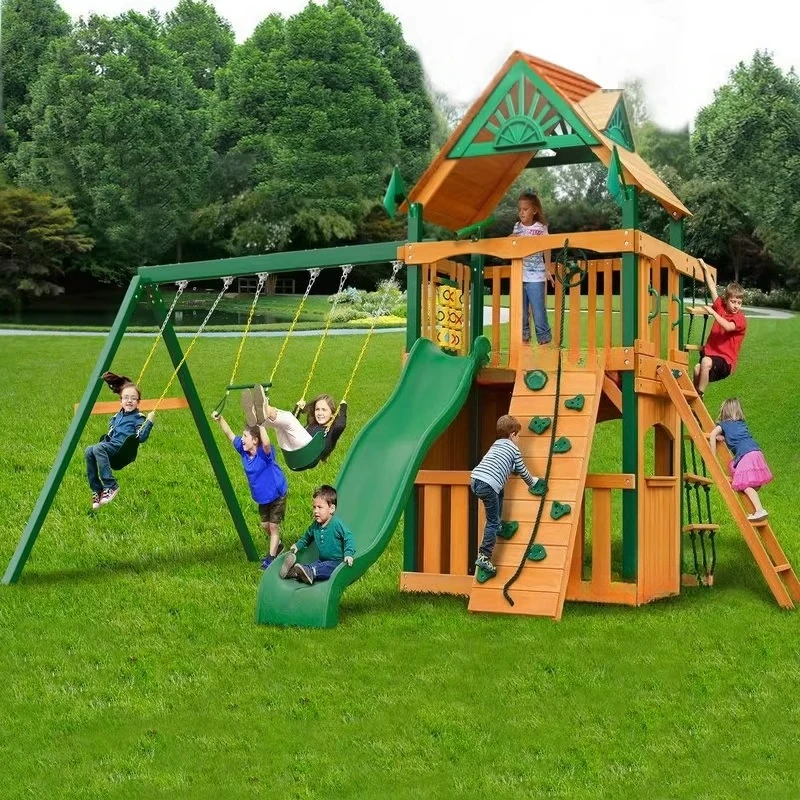 Children's large outdoor wooden huanghuali comprehensive multi-functional slide swing climbing combination toy park
Children's large outdoor wooden huanghuali comprehensive multi-functional slide swing climbing combination toy park