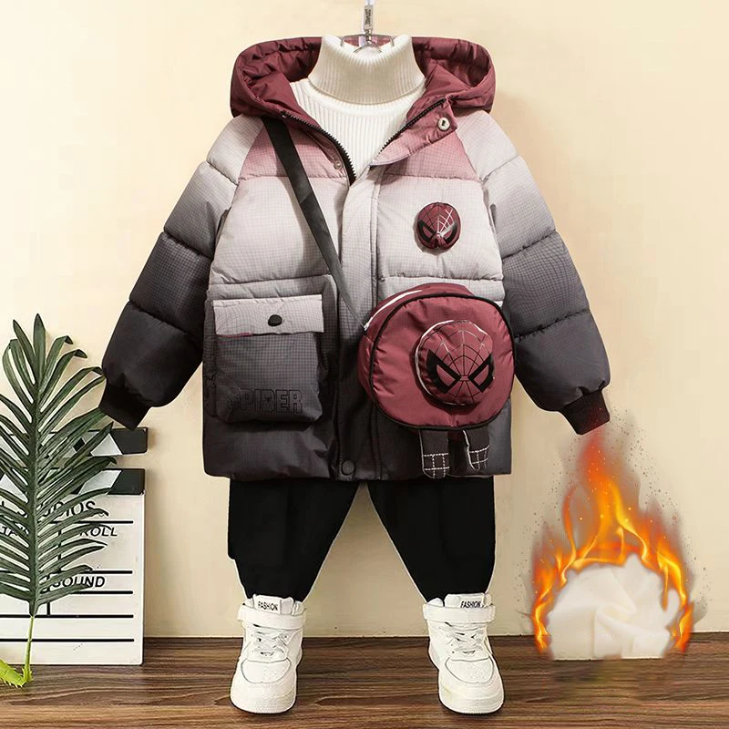 2025 Winter Children Down Jackets Baby Boys Thicken Warm Disney SpiderMan Cartoon Parka Coat Kids Cotton Padded Hooded Outerwear 
2025 Winter Children Down Jackets Baby Boys Thicken Warm Disney SpiderMan Cartoon Parka Coat Kids Cotton Padded Hooded Outerwear