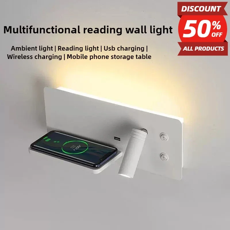 New Creative Wireless Wall Lamp with USB Bedside Reading Light, Modern and Minimalist Hotel Room Light, LED Bedroom Light
New Creative Wireless Wall Lamp with USB Bedside Reading Light, Modern and Minimalist Hotel Room Light, LED Bedroom Light