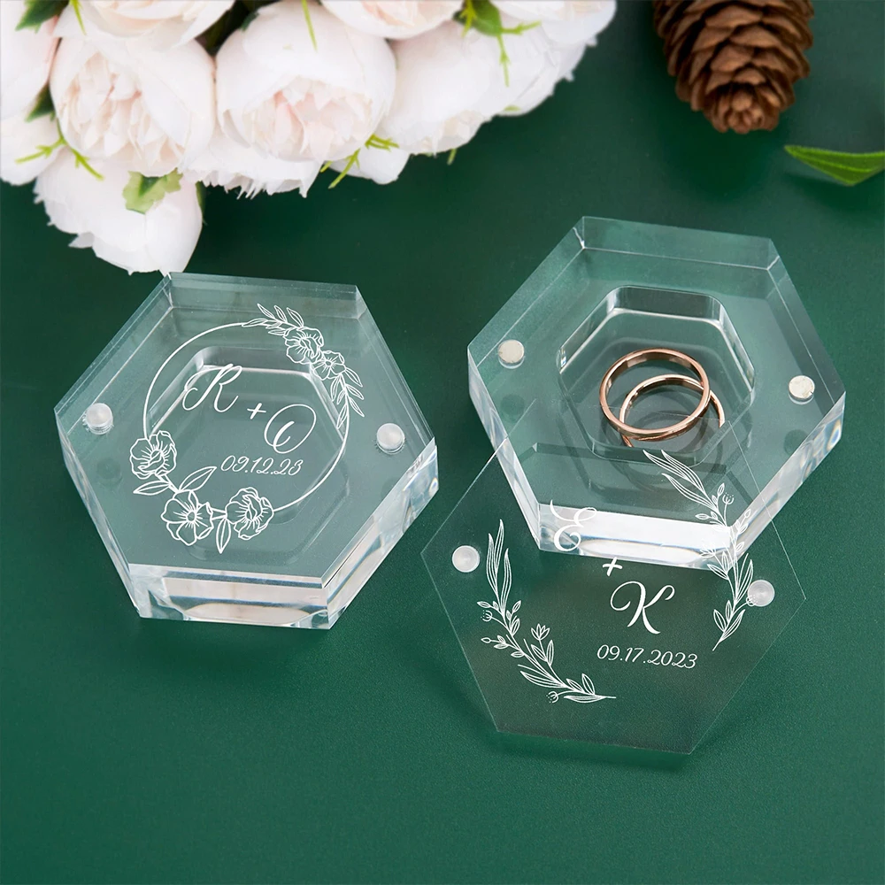 Custom Acrylic Clear Hexagon Ring Box Personalized Engagement Wedding Ring Box Storage Wedding Decoration Bridal Gift 
Custom Acrylic Clear Hexagon Ring Box Personalized Engagement Wedding Ring Box Storage Wedding Decoration Bridal Gift