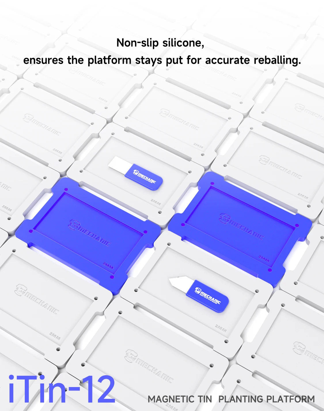 MECHANIC ITIN-12 BGA Reballing Stencil Magnetic Base For Phone Motherboard Middle Frame CPU IC Chip Planting Tin 3D Silicon Mat
MECHANIC ITIN-12 BGA Reballing Stencil Magnetic Base For Phone Motherboard Middle Frame CPU IC Chip Planting Tin 3D Silicon Mat
