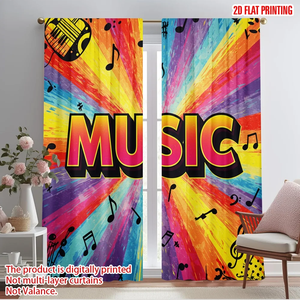 2pcs 2D flat printing Window Curtains Music Notes Guitar Instruments Polyester Without Electricity Festive Curtains for
2pcs 2D flat printing Window Curtains Music Notes Guitar Instruments Polyester Without Electricity Festive Curtains for