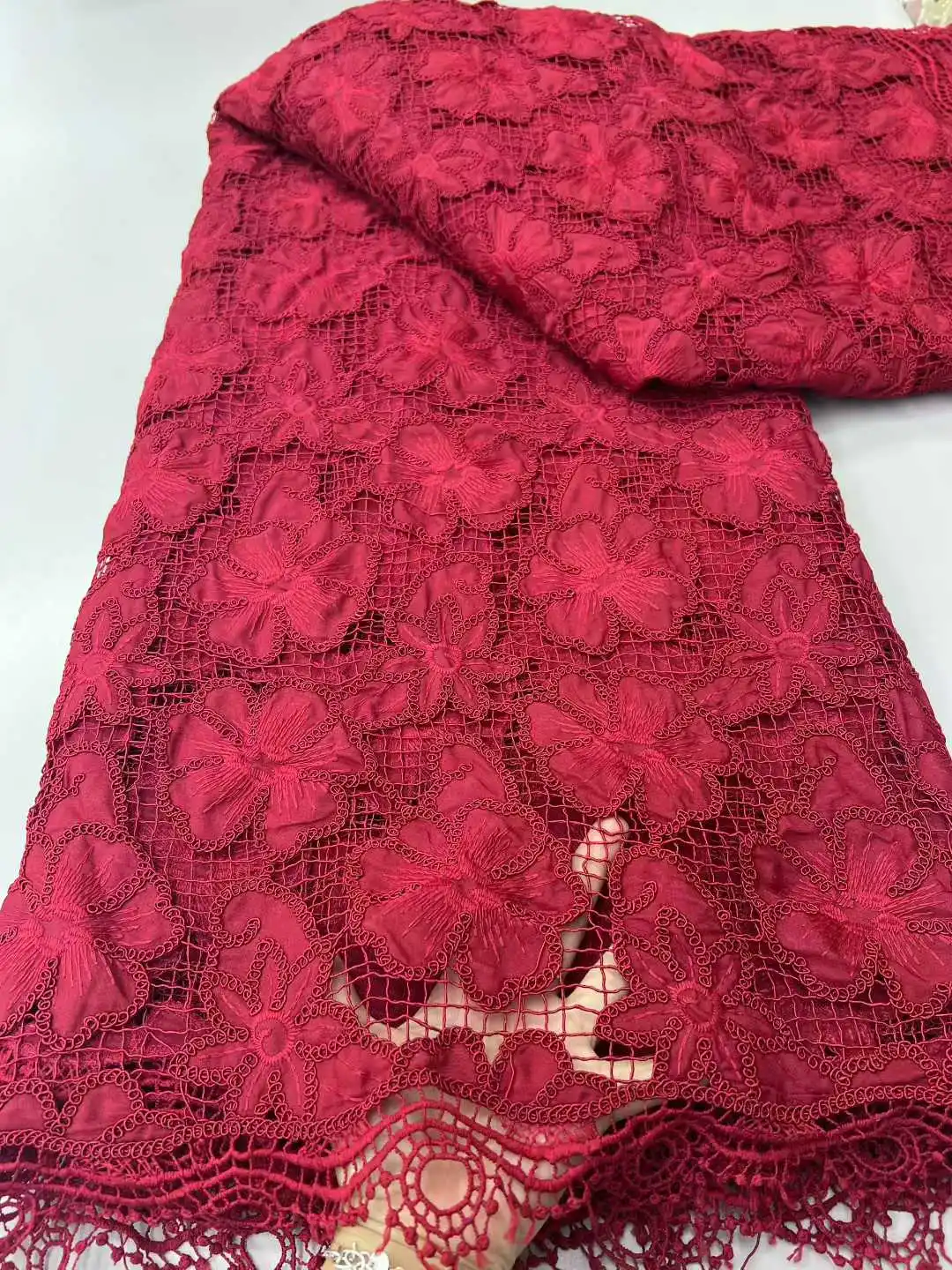 African Milk Silk Cord Lace Fabric 2025 High Quality Lace Water Soluble Nigerian Guipure Cord Laces For Wedding Party Dresses
African Milk Silk Cord Lace Fabric 2025 High Quality Lace Water Soluble Nigerian Guipure Cord Laces For Wedding Party Dresses
