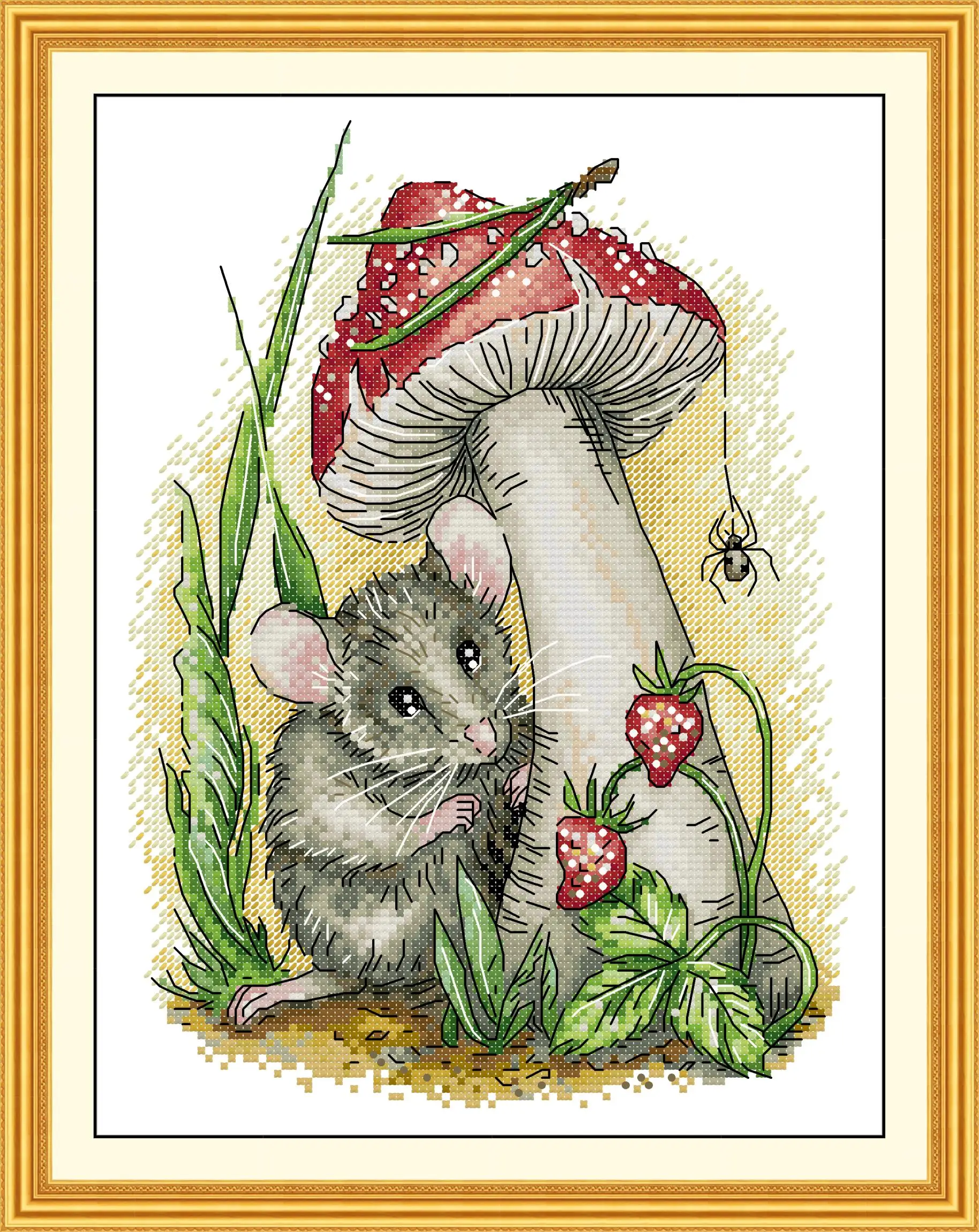 Maydear Cross Stitch Kit,11CT/14CT/16CT/9CT Aida Fabric,DMC Threads Sewing Pattern Embroidery Set-Mushroom-Strawberry-Mouse
Maydear Cross Stitch Kit,11CT/14CT/16CT/9CT Aida Fabric,DMC Threads Sewing Pattern Embroidery Set-Mushroom-Strawberry-Mouse