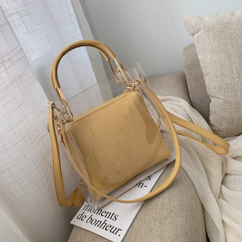  Fashion Transparent Women Shoulder Bag Jelly Candy Summer Beach Handbag for female Messenger Bags Bolsa Totes bucket bag
Fashion Transparent Women Shoulder Bag Jelly Candy Summer Beach Handbag for female Messenger Bags Bolsa Totes bucket bag
