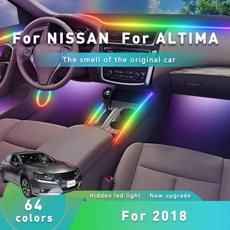 FILIPLI For NISSAN ALTIMA 64 RGB Waterproof Car Ambient Light Wireless Bluetooth LED Car Interior Lights Strip With APP Control
FILIPLI For NISSAN ALTIMA 64 RGB Waterproof Car Ambient Light Wireless Bluetooth LED Car Interior Lights Strip With APP Control