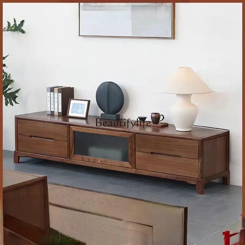 North American black walnut simple solid wood coffee table small apartment living room multi-functional floor cabinet
North American black walnut simple solid wood coffee table small apartment living room multi-functional floor cabinet