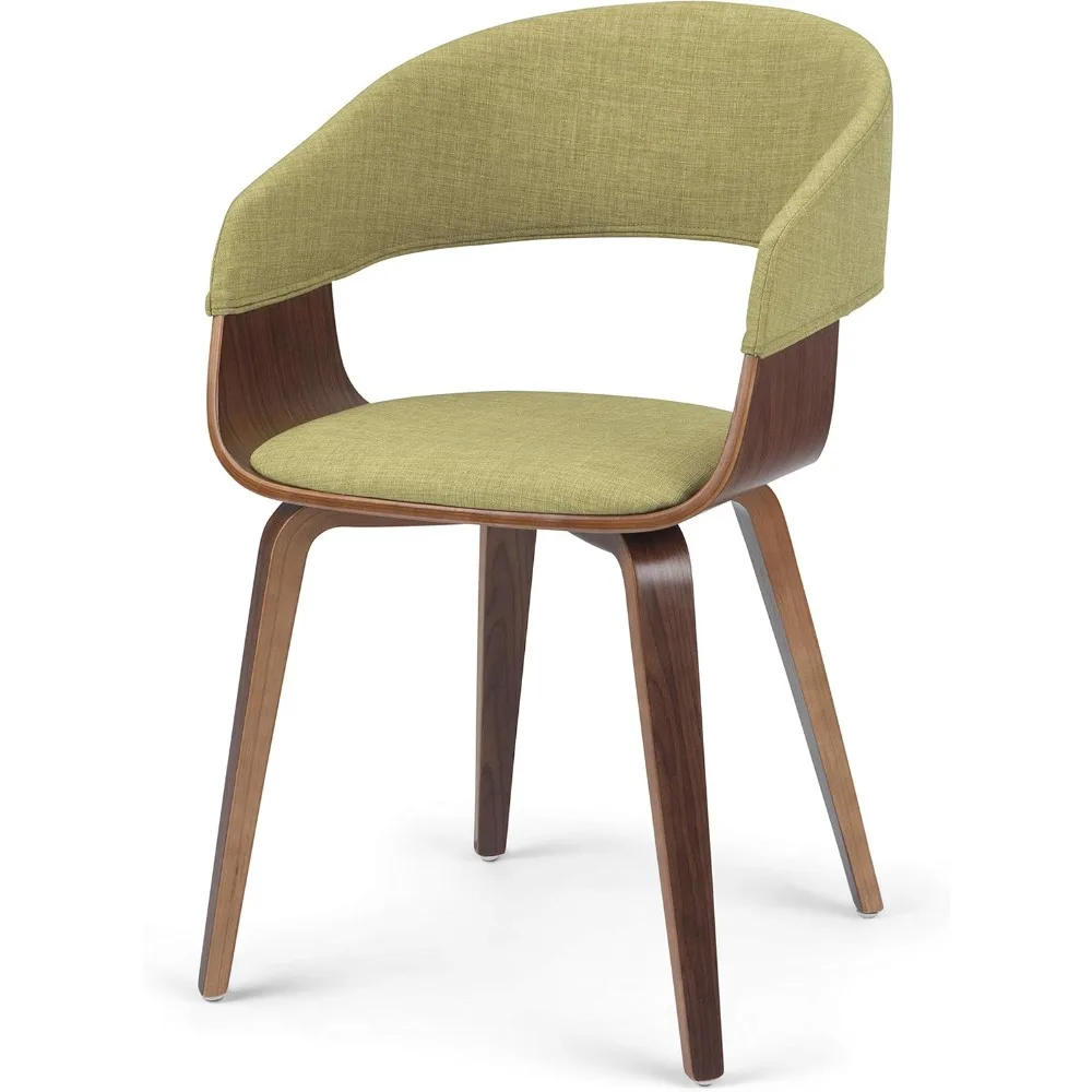 Lowell Dining Chairs - Upholstered Walnut Finish Bentwood Frame and Linen-Style Fabric Kitchen Chair in Acid Green, M 
Lowell Dining Chairs - Upholstered Walnut Finish Bentwood Frame and Linen-Style Fabric Kitchen Chair in Acid Green, M