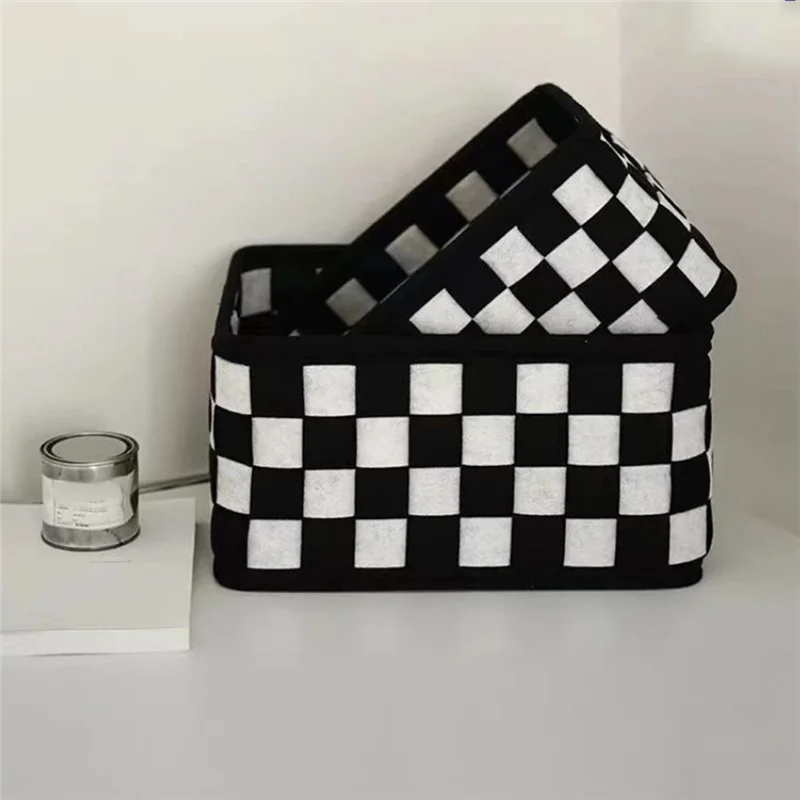 ABAH-черно-белая клетчатая корзина для хранения домашнего декора, настольной косметики и органайзера для игрушек 
ABAH-черно-белая клетчатая корзина для хранения домашнего декора, настольной косметики и органайзера для игрушек