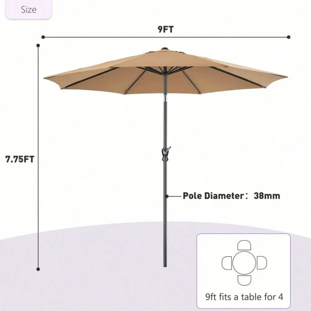 Outdoor Patio Umbrella Outdoor Table Umbrella With Push Button Tilt And Crank, Market Umbrella 8 Sturdy Ribs UV Protection Wate
Outdoor Patio Umbrella Outdoor Table Umbrella With Push Button Tilt And Crank, Market Umbrella 8 Sturdy Ribs UV Protection Wate