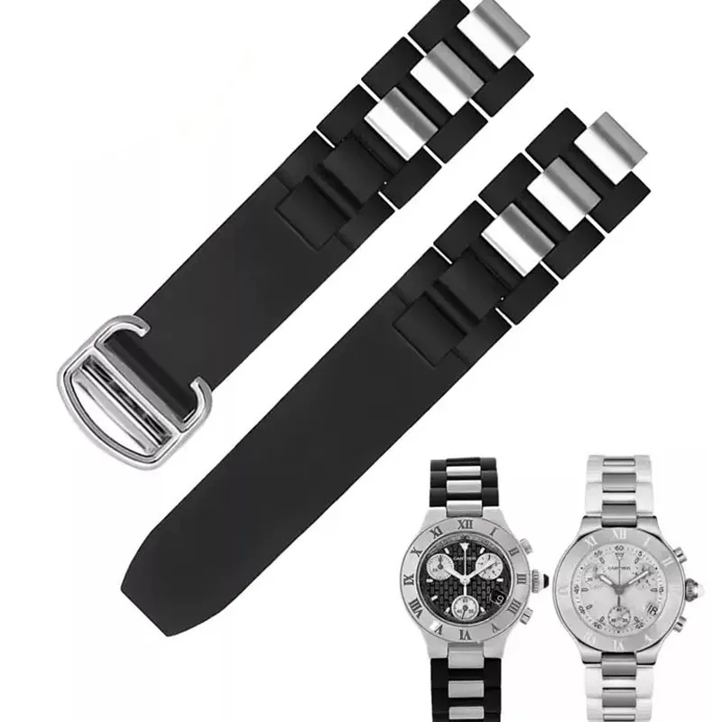 Black Replacement Silicone Rubber Watch Band For Cartier 21 Chronoscaph W10198U2 W10125U2 W10197U2 W10184U2 Strap 20-10mm
Black Replacement Silicone Rubber Watch Band For Cartier 21 Chronoscaph W10198U2 W10125U2 W10197U2 W10184U2 Strap 20-10mm
