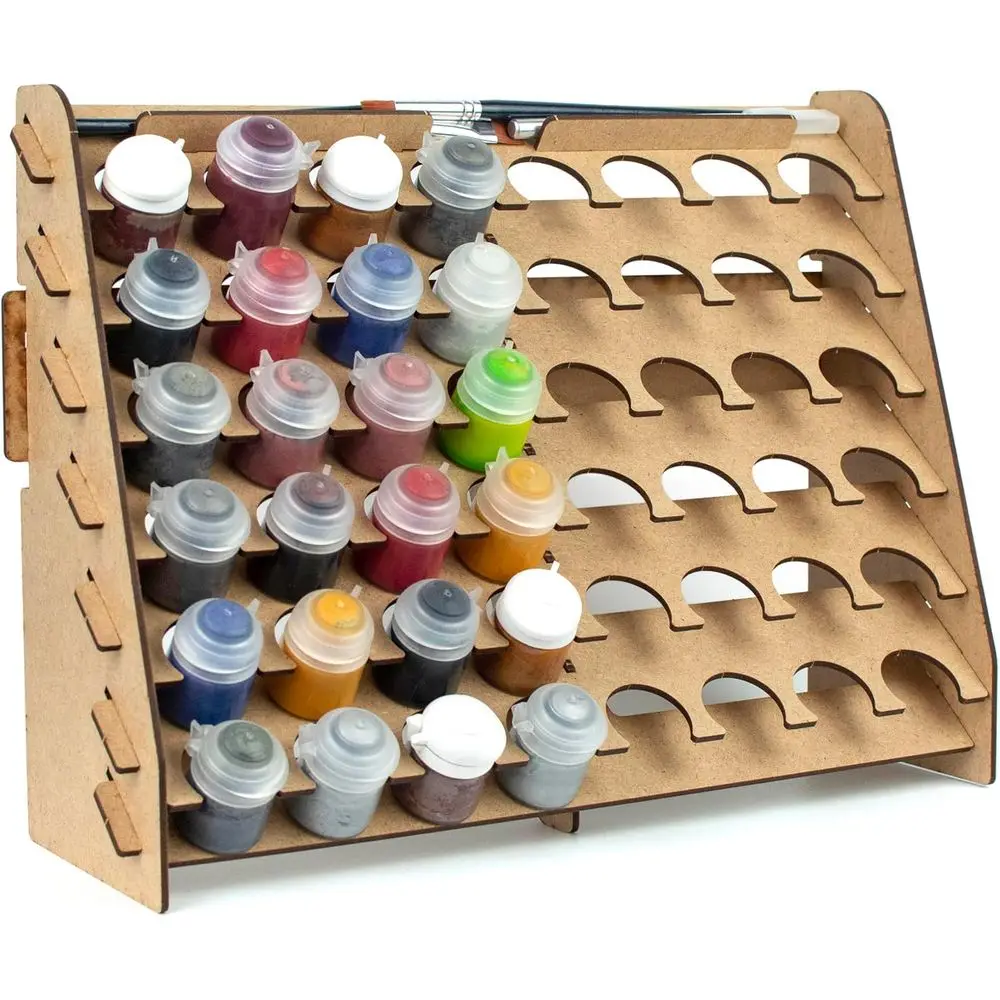 Wall Paint Rack Organizer with 3m Pot Holes and Top Brush Holder, Compatible for Miniatures and Painting
Wall Paint Rack Organizer with 3m Pot Holes and Top Brush Holder, Compatible for Miniatures and Painting