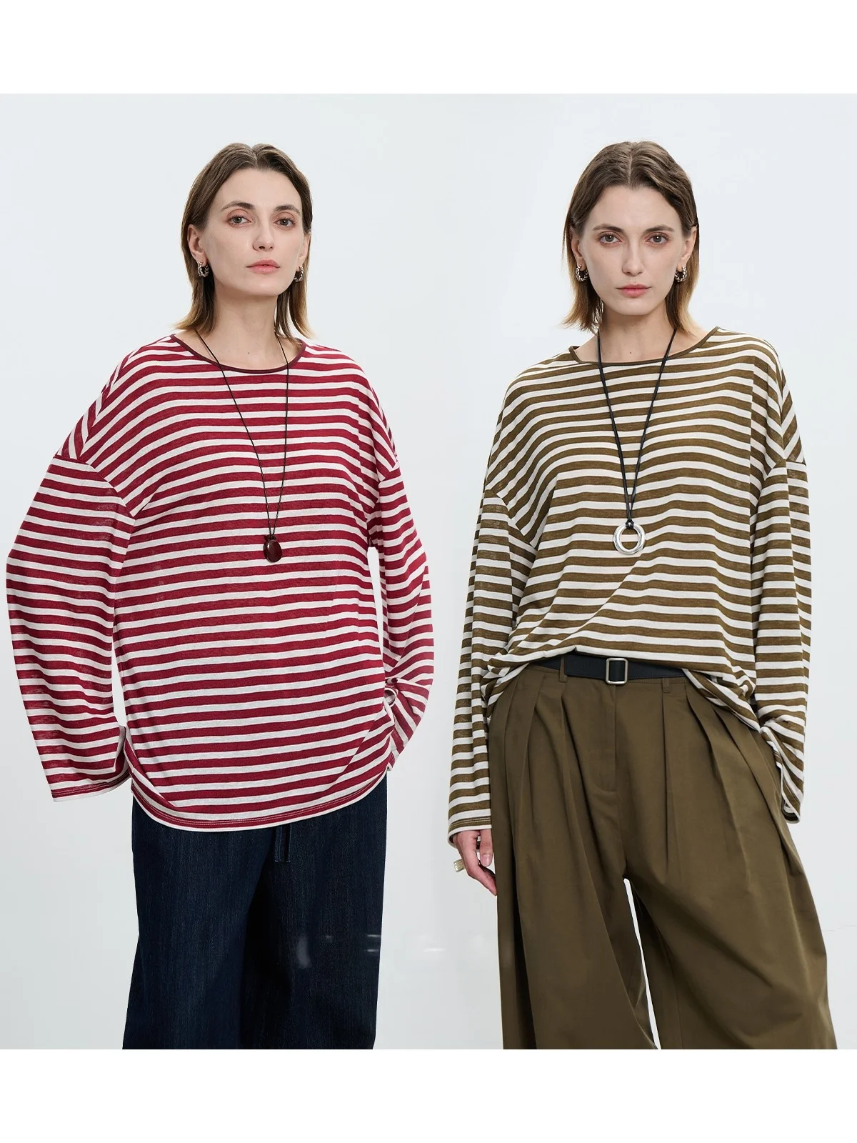 Легкая, приятная к телу футболка CEMO из вискозы и шелка свободного кроя с круглым вырезом и полосатым узором для женщин, повседневная, летняя
Легкая, приятная к телу футболка CEMO из вискозы и шелка свободного кроя с круглым вырезом и полосатым узором для женщин, повседневная, летняя