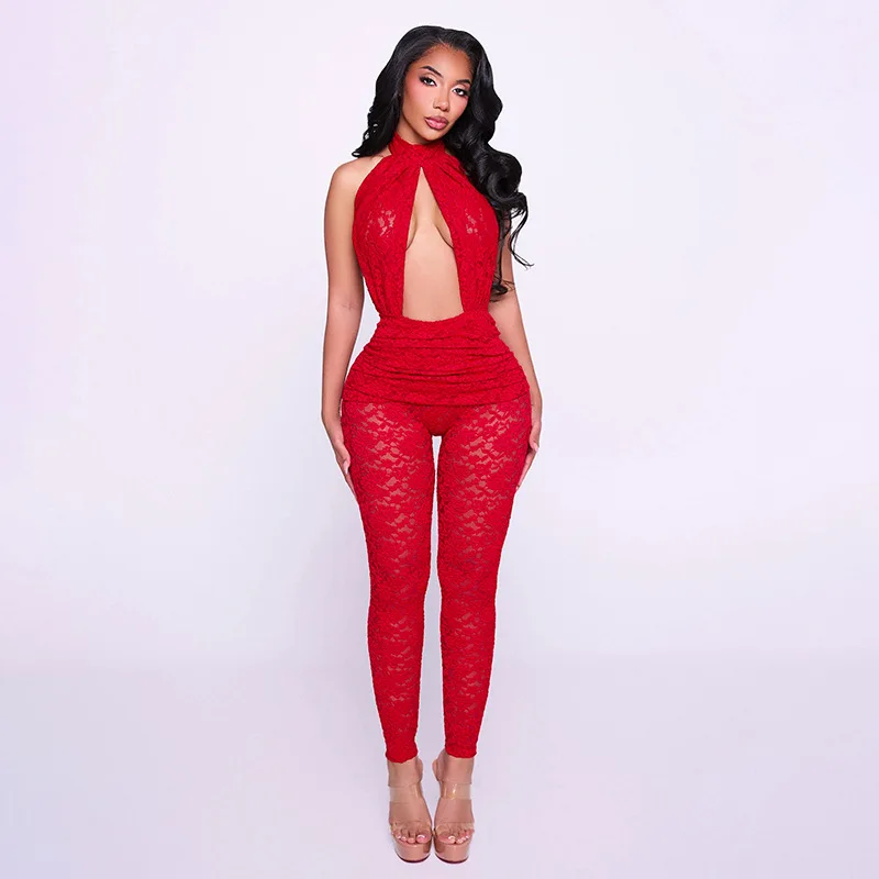 Sexy See-through Lace Bodysuit Backless Pure Color Crossboder New Women's Fashion J26JP039 Hot Girl Long Pants Wool Fabric
Sexy See-through Lace Bodysuit Backless Pure Color Crossboder New Women's Fashion J26JP039 Hot Girl Long Pants Wool Fabric