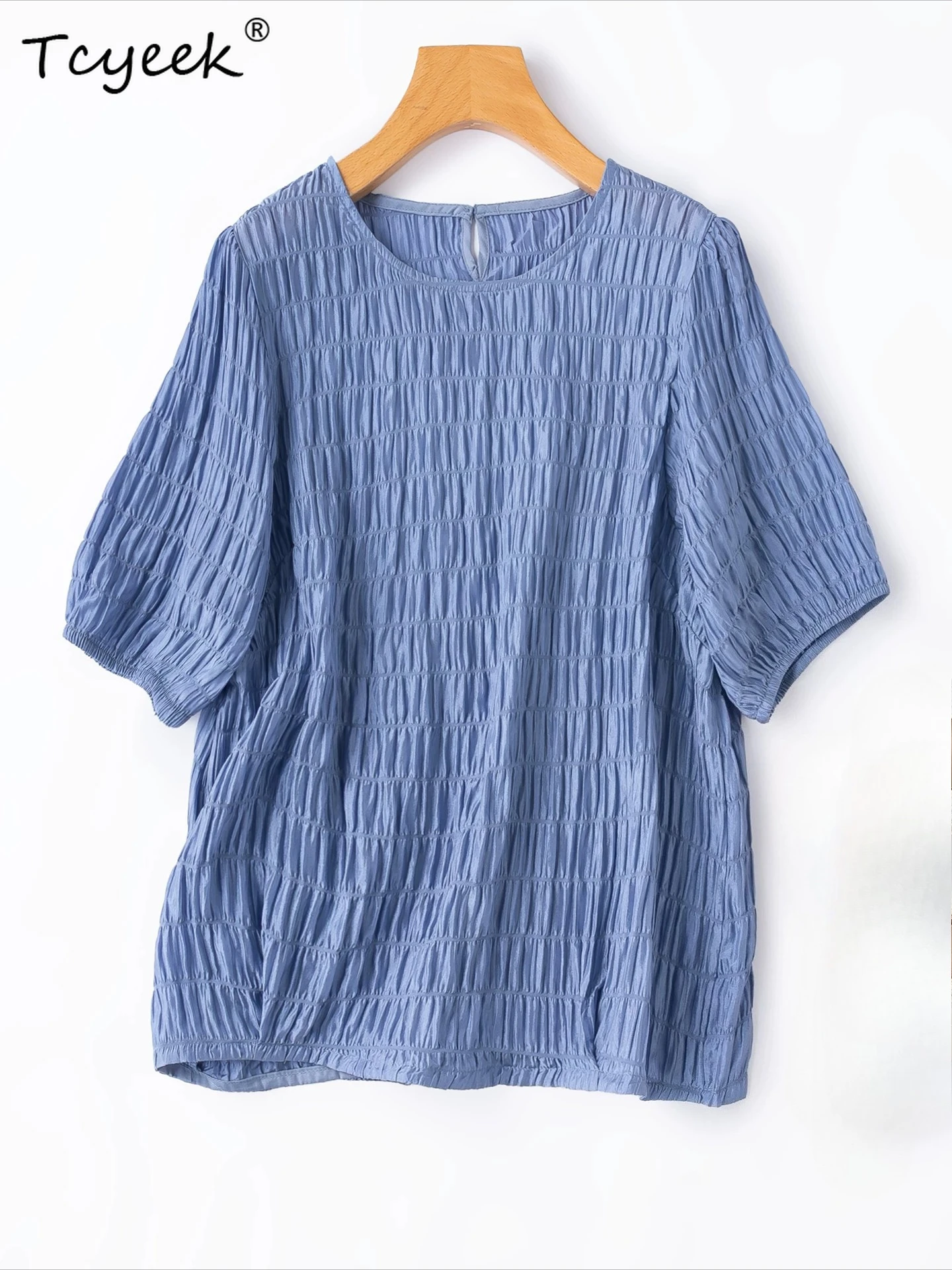 Tcyeek 93% Mulberry Silk T-Shirt Elegant T-shirts for Women Summer Clothes Womens Tops Black White Tees Loose Fit Solid Color
Tcyeek 93% Mulberry Silk T-Shirt Elegant T-shirts for Women Summer Clothes Womens Tops Black White Tees Loose Fit Solid Color