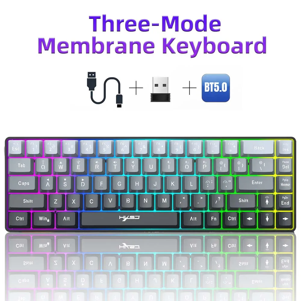 Keyboard Control 3 Computer Laptop PC Tablet with Bluetooth 2.4G Wireless Type C Connection 68Keys RGB Colorful Light Keyboard
Keyboard Control 3 Computer Laptop PC Tablet with Bluetooth 2.4G Wireless Type C Connection 68Keys RGB Colorful Light Keyboard