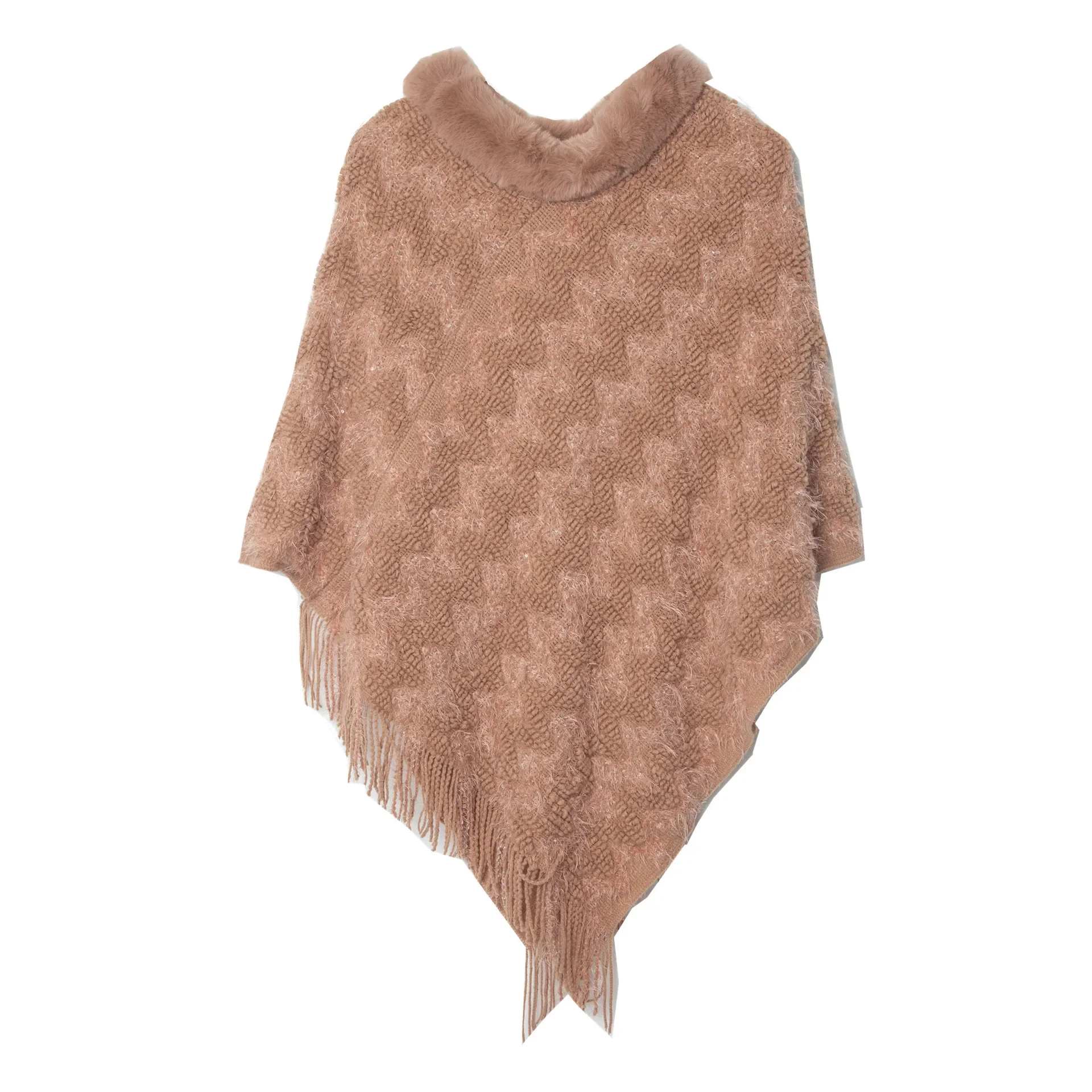 Spring Autumn Sequin Pullover Imitation Wool Collar Shawl Knitted Cloak Fashionable Casual Poncho Lady Capes Coffee Cloaks
Spring Autumn Sequin Pullover Imitation Wool Collar Shawl Knitted Cloak Fashionable Casual Poncho Lady Capes Coffee Cloaks