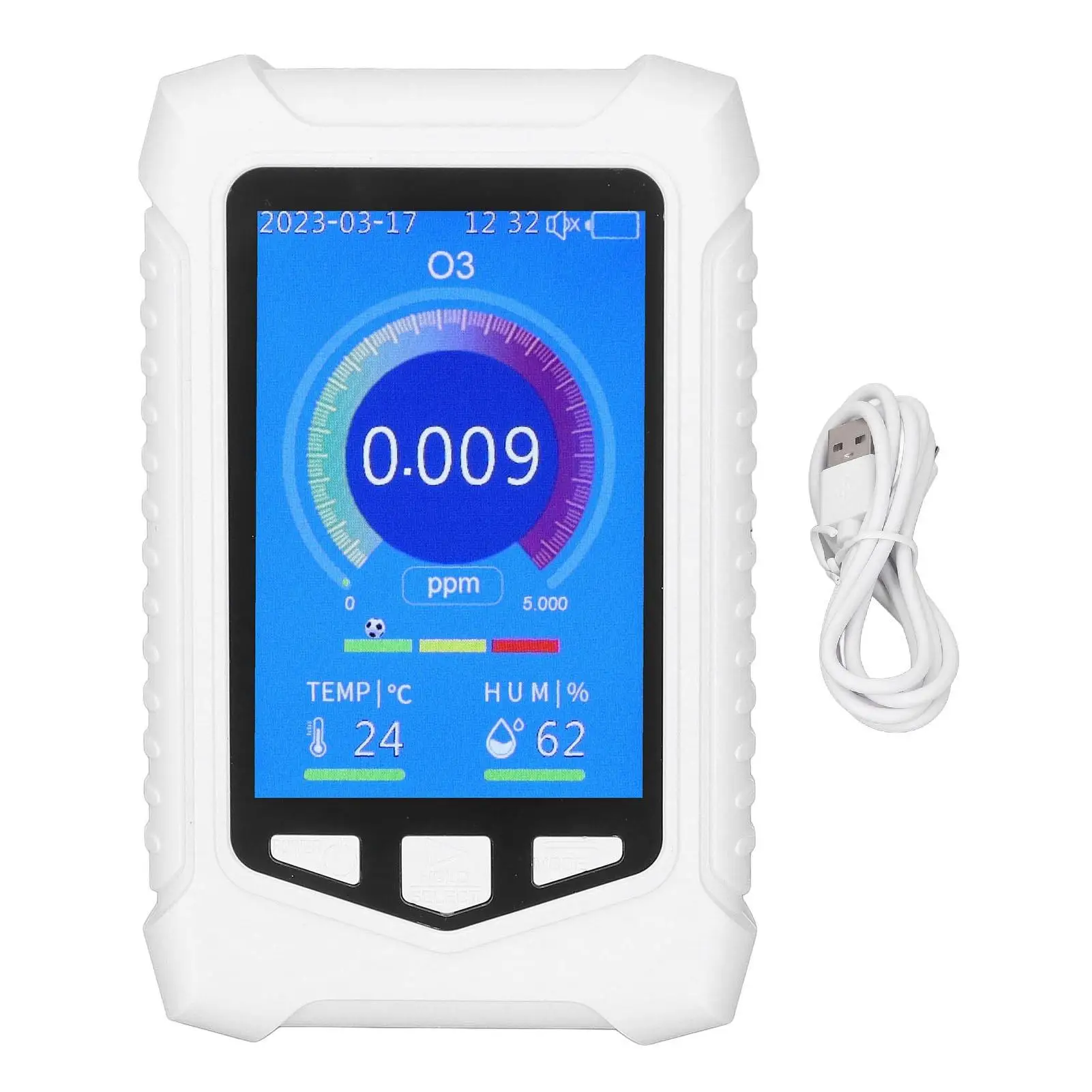 Portable USB Ozone Meter Detector with 3.5in Screen - Handheld, Colorful ABS Housing for office Use
Portable USB Ozone Meter Detector with 3.5in Screen - Handheld, Colorful ABS Housing for office Use