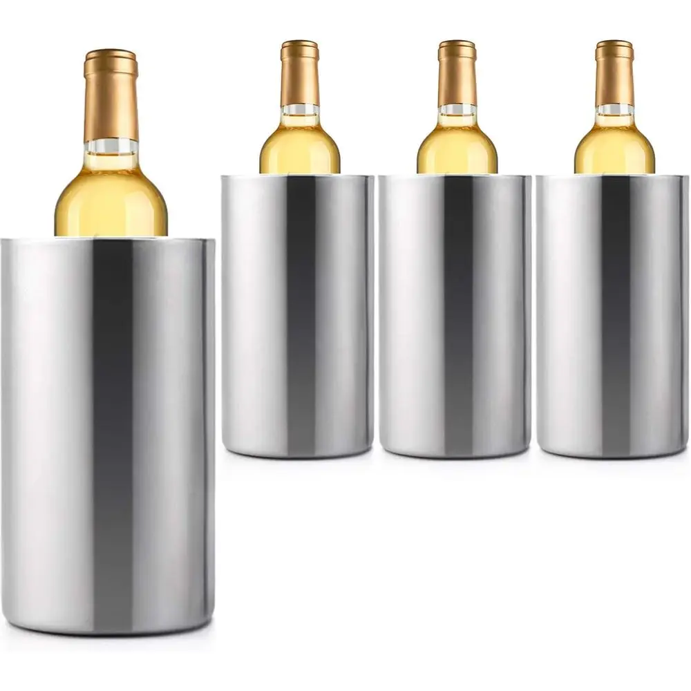 4-Pack Stainless Steel Double Wall Wine Chiller Buckets, Insulated Cooler for Wine and Champagne
4-Pack Stainless Steel Double Wall Wine Chiller Buckets, Insulated Cooler for Wine and Champagne