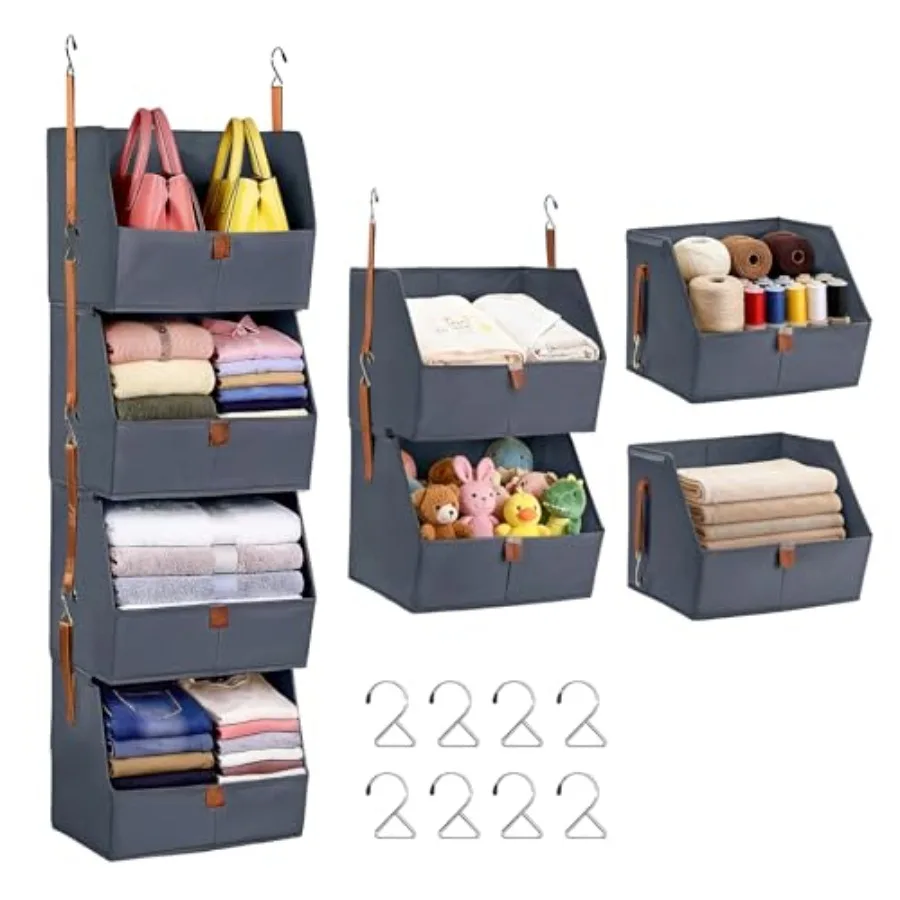 4-Tier Modular Hanging Closet Organizer Heavy-Duty Detachable Clothes Hanging Shelves with Reinforced Zippers and 8 Durable Hoo
4-Tier Modular Hanging Closet Organizer Heavy-Duty Detachable Clothes Hanging Shelves with Reinforced Zippers and 8 Durable Hoo