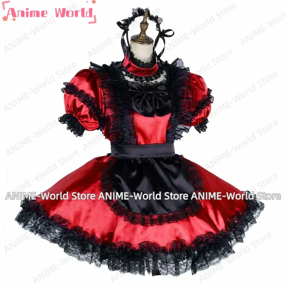 《Custom Size》French Black Lace Trim Maid Uniforms Apron High Neck Puff Dress Lockable Satin Lolita Cosplay Costumes Halloween 
《Custom Size》French Black Lace Trim Maid Uniforms Apron High Neck Puff Dress Lockable Satin Lolita Cosplay Costumes Halloween