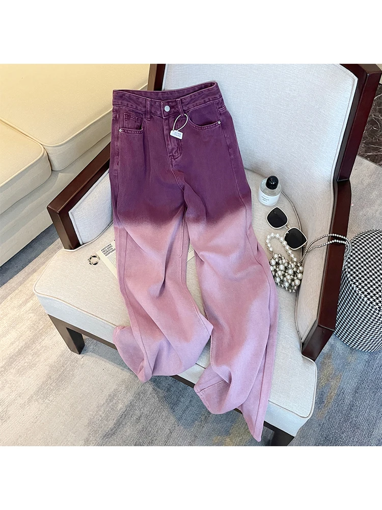 Women Purple Gradient Jeans Baggy Vintage Aesthetic High Waist Cowboy Pants Harajuku Denim Trousers 90s Y2k Trashy 2000s Clothes
Women Purple Gradient Jeans Baggy Vintage Aesthetic High Waist Cowboy Pants Harajuku Denim Trousers 90s Y2k Trashy 2000s Clothes