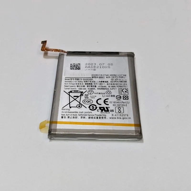 Original battery EB-BN980ABY for Samsung Galaxy Note20 SM-N9810, genuine factory replacement phone battery
Original battery EB-BN980ABY for Samsung Galaxy Note20 SM-N9810, genuine factory replacement phone battery