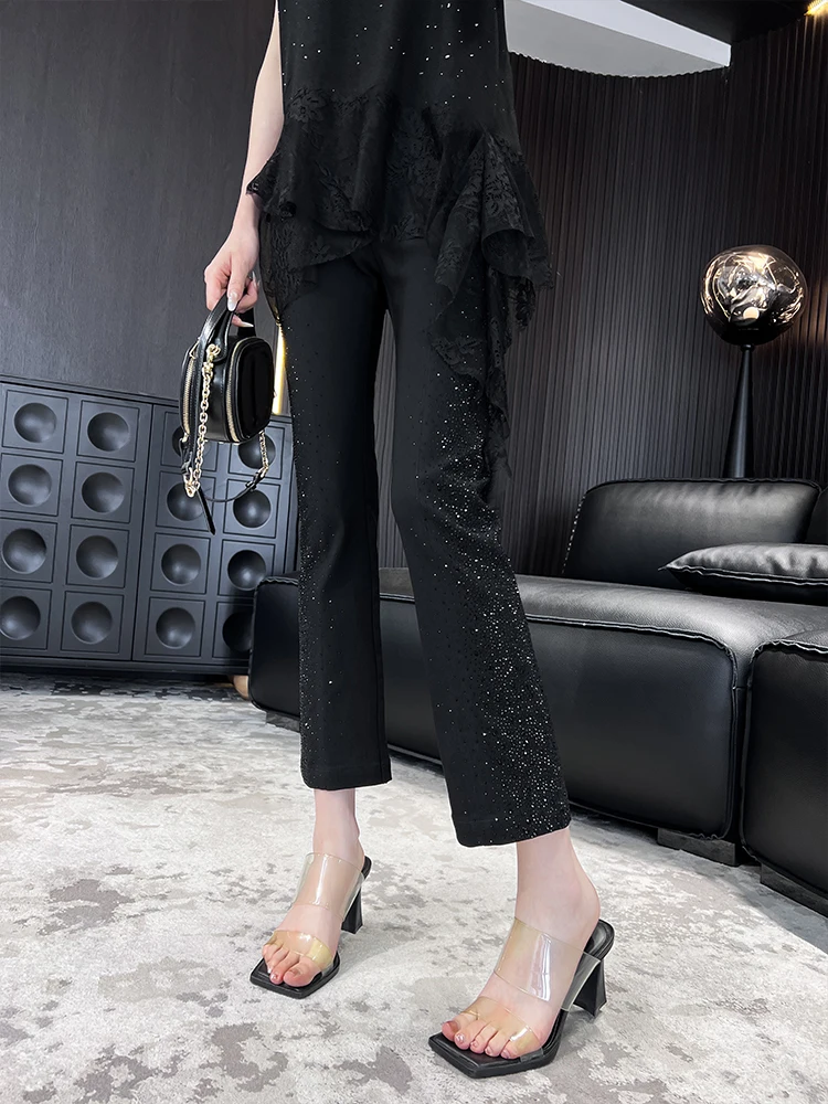 Women's Casual Straight Leg Pants Spring 2026 New Style Heavy Rhinestone Elastic Waist Asymmetrical Slimming Stretch Trousers
Women's Casual Straight Leg Pants Spring 2026 New Style Heavy Rhinestone Elastic Waist Asymmetrical Slimming Stretch Trousers