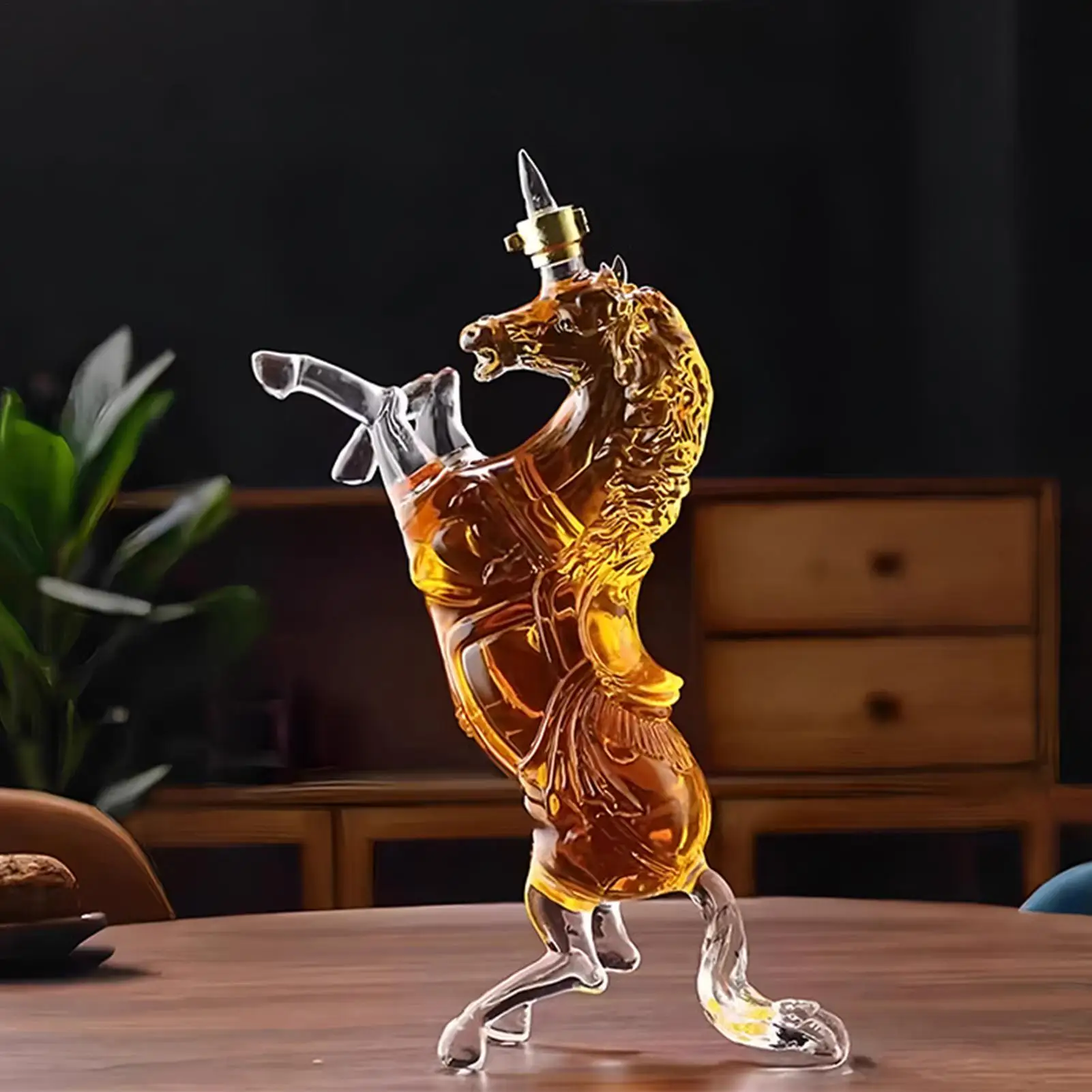 Whiskey Decanter Horse Shape Empty Wine Bottle Glass Decanter for Home Kitchen Dining Room Restaurant Bar Party Celebration
Whiskey Decanter Horse Shape Empty Wine Bottle Glass Decanter for Home Kitchen Dining Room Restaurant Bar Party Celebration