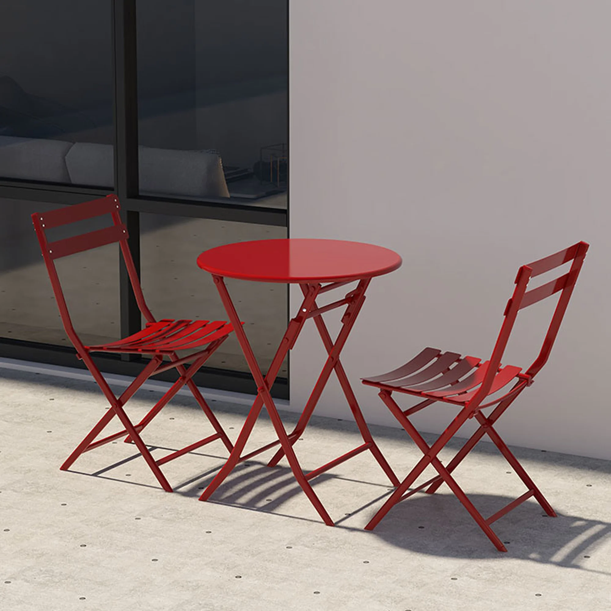3pcs, Patio Bistro Set Of Foldable Round Table And Chairs, Red Gaming chair Tool bag Patio chairs set of Folding table Cork boa
3pcs, Patio Bistro Set Of Foldable Round Table And Chairs, Red Gaming chair Tool bag Patio chairs set of Folding table Cork boa