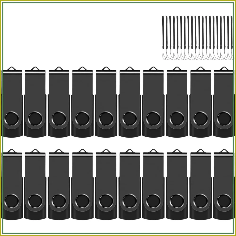 32GB USB Flash Drive 20 Pack with Lanyards, USB 2.0 Thumb Drives for Storage and Backup, Black
32GB USB Flash Drive 20 Pack with Lanyards, USB 2.0 Thumb Drives for Storage and Backup, Black