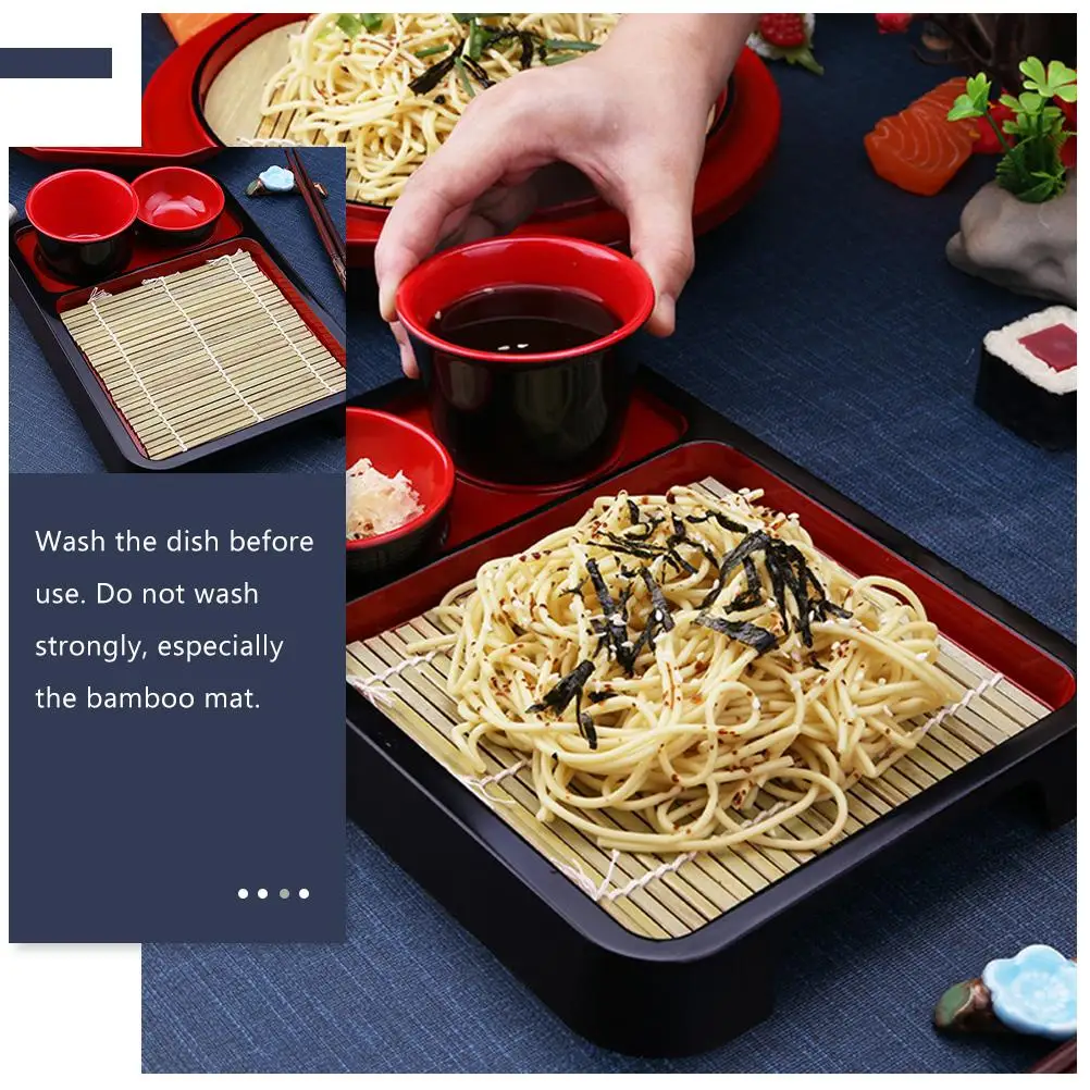 Cold Noodle Soba Udon Buckwheat Plate Bamboo Cold Noodle Tray Mat Dipping Cup Tray Food-serving Kitchen Barware
Cold Noodle Soba Udon Buckwheat Plate Bamboo Cold Noodle Tray Mat Dipping Cup Tray Food-serving Kitchen Barware