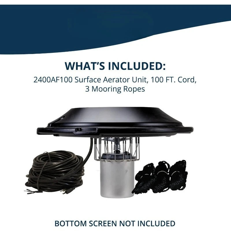 Surface Aerator -120V with 100 ft Electric Power Cord | Efficient Surface Aeration For Lakes & Pond
Surface Aerator -120V with 100 ft Electric Power Cord | Efficient Surface Aeration For Lakes & Pond