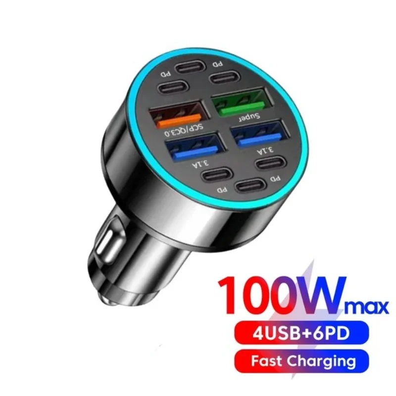 10 Ports Outlet Car Charger 100W USB Type C Fast Charging Car Phone Charger Adapter Quick Charge for iPhone Samsung Redmi Xiaomi
10 Ports Outlet Car Charger 100W USB Type C Fast Charging Car Phone Charger Adapter Quick Charge for iPhone Samsung Redmi Xiaomi