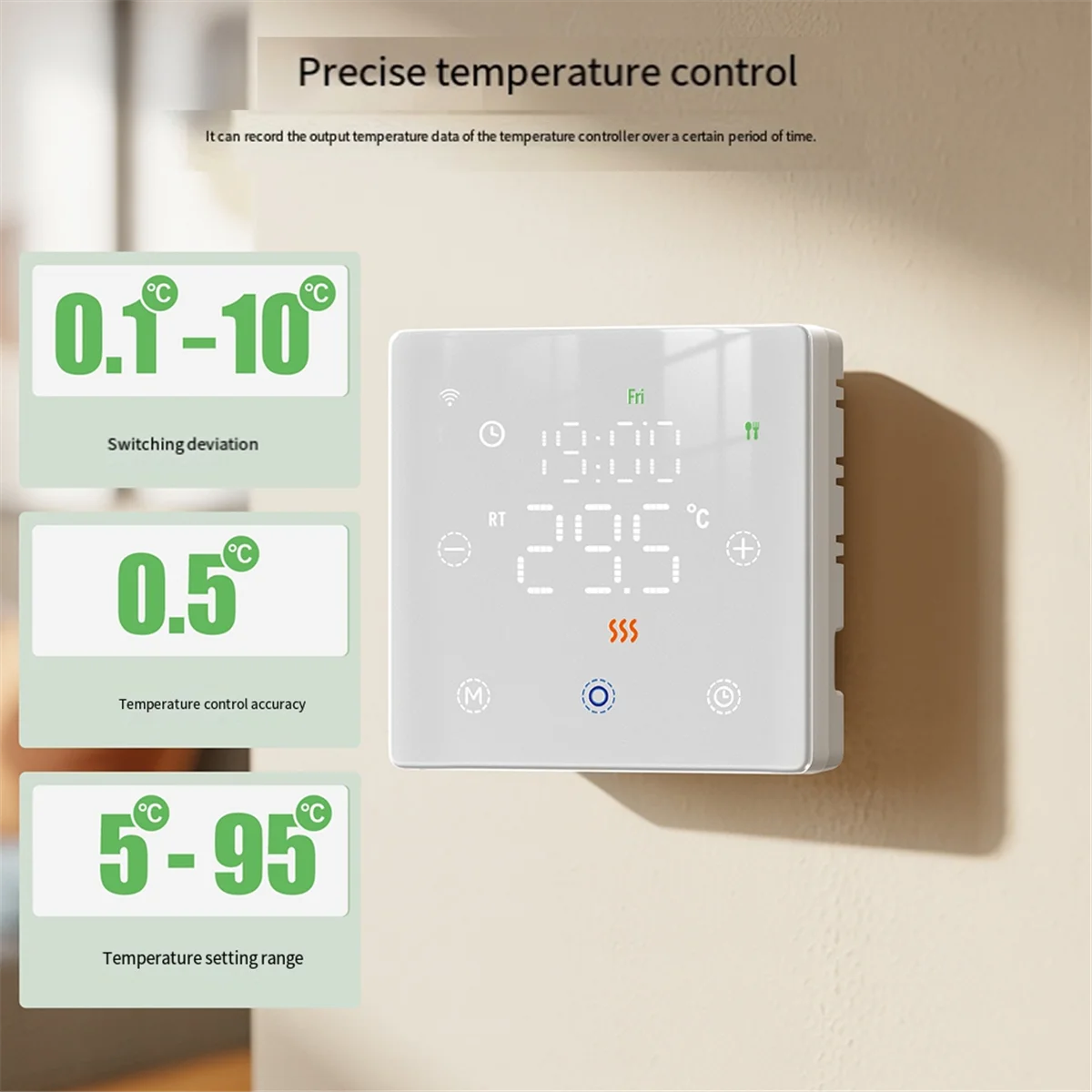 2025+Tuya WiFi Smart Thermostat for Water/Electric Floor Heating Gas Boiler Remote Temperature APP Voice Controller Black
2025+Tuya WiFi Smart Thermostat for Water/Electric Floor Heating Gas Boiler Remote Temperature APP Voice Controller Black