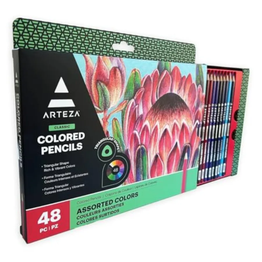 Arteza Colored Pencils, 48 Colors, Soft, Highly-Pigmented, Wax-Based Core Pencil Crayons, Art Supplies For Adults and Teens
Arteza Colored Pencils, 48 Colors, Soft, Highly-Pigmented, Wax-Based Core Pencil Crayons, Art Supplies For Adults and Teens