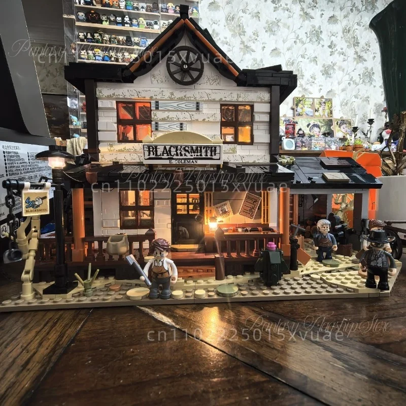 New Western Series Building Blocks Vintage Blacksmith Shop Building Assembly Cowboy Building Model Street View Collectibles Gift
New Western Series Building Blocks Vintage Blacksmith Shop Building Assembly Cowboy Building Model Street View Collectibles Gift
