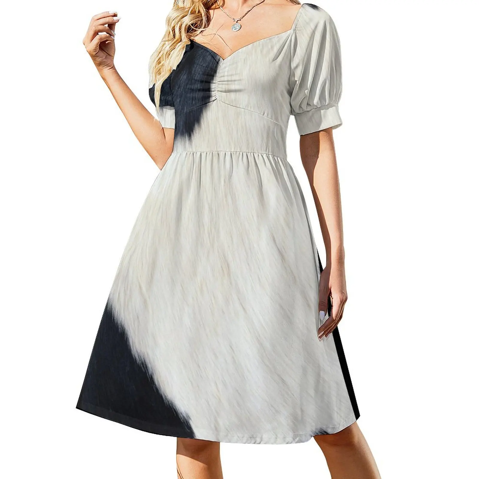 Faux Cowhide Black and white Short Sleeved Dress elegant dress african dresses for woman Dress
Faux Cowhide Black and white Short Sleeved Dress elegant dress african dresses for woman Dress