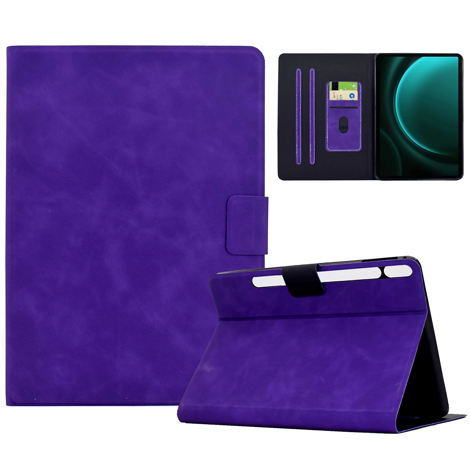 For Samsung Galaxy Tab S9 / Tab S9 FE Case PU Leather Tablet Cover with Card Slots - Purple
For Samsung Galaxy Tab S9 / Tab S9 FE Case PU Leather Tablet Cover with Card Slots - Purple