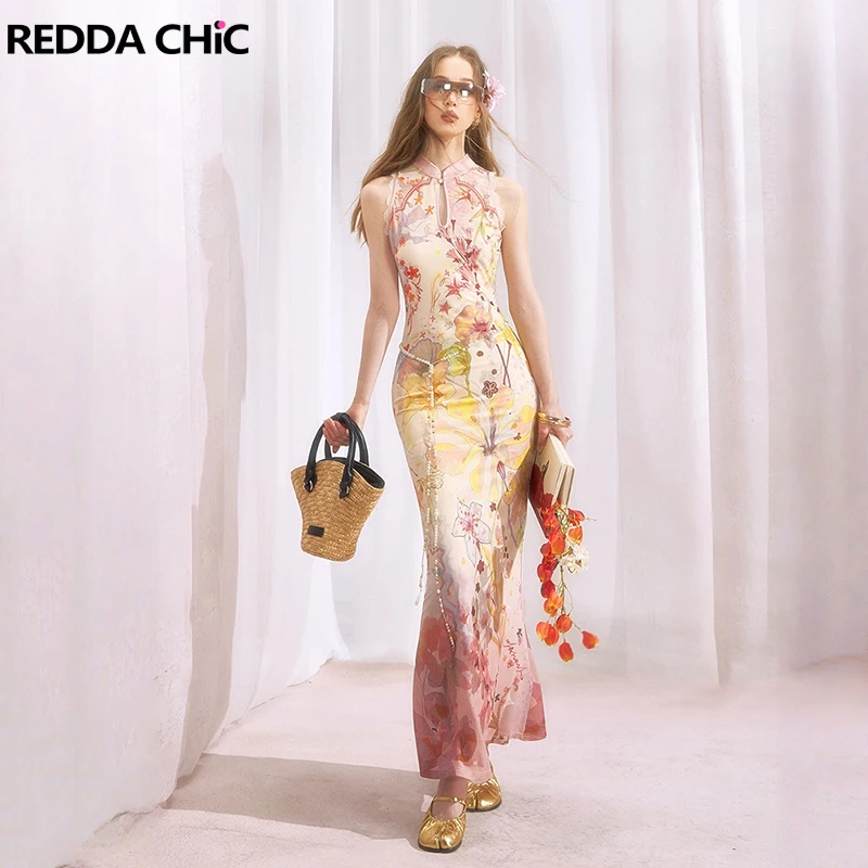 REDDACHiC Tie Dye Floral Dress for Women Chinese Summer 2-Way Mesh Allover Print Mermaid Maxi Dress Pretty and Elegant Clothes
REDDACHiC Tie Dye Floral Dress for Women Chinese Summer 2-Way Mesh Allover Print Mermaid Maxi Dress Pretty and Elegant Clothes